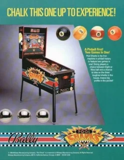 Tradera Flyer flipperspel Bally Pool Sharks^ Spelautomater