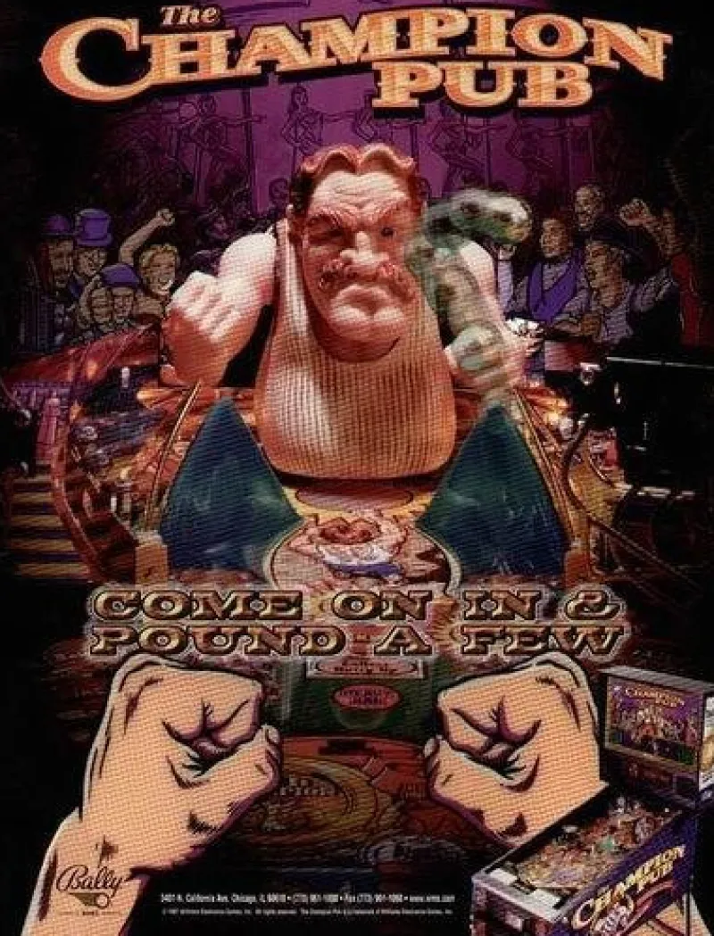 Tradera Flyer flipperspel Bally The Champion Pub^ Spelautomater
