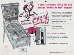 Tradera Flyer flipperspel Gottlieb Flipper Clown^ Spelautomater