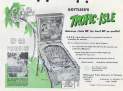 Tradera Flyer flipperspel Gottlieb Tropic Isle^ Spelautomater