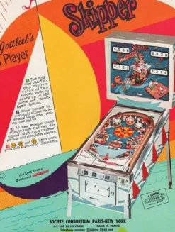 Tradera Flyer flipperspel Gottlieb Skipper^ Spelautomater