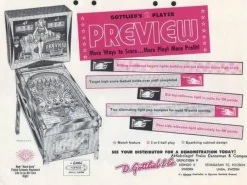 Tradera Flyer flipperspel Gottlieb Preview^ Spelautomater