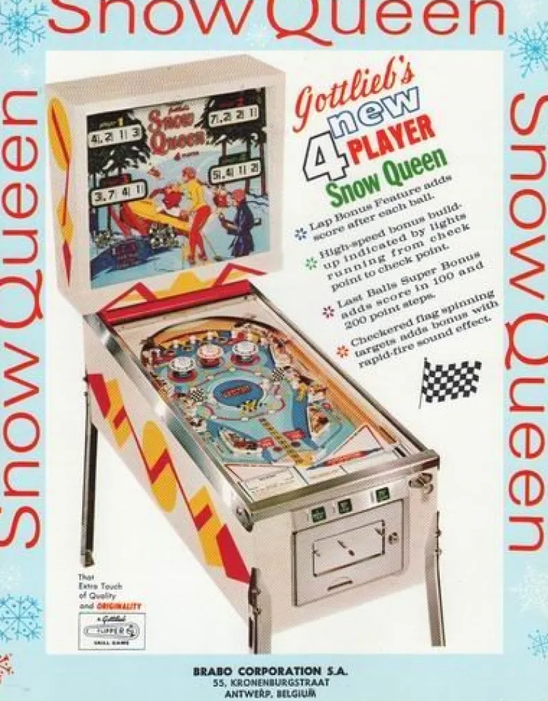Tradera Flyer flipperspel Gottlieb Snow Queen^ Spelautomater