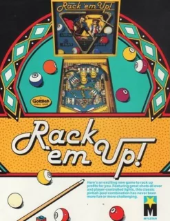 Tradera Flyer flipperspel Gottlieb Rack 'em Up^ Spelautomater