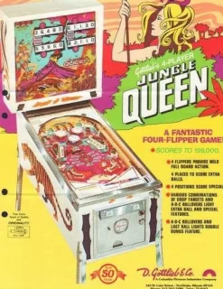 Tradera Flyer flipperspel Gottlieb Jungle Queen^ Spelautomater