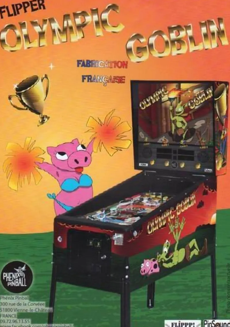 Tradera Flyer flipperspel Phenix Pinball Olympic Goblin^ Spelautomater