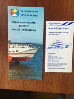 Tradera Tidtabeller<Flygbåtarna tidtabell från 30/9 -1990 samt informationsbroschyr