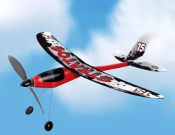 Tradera Lek & Spel<Flygplan framdrivet med gummiband Stratos - Made in Germany