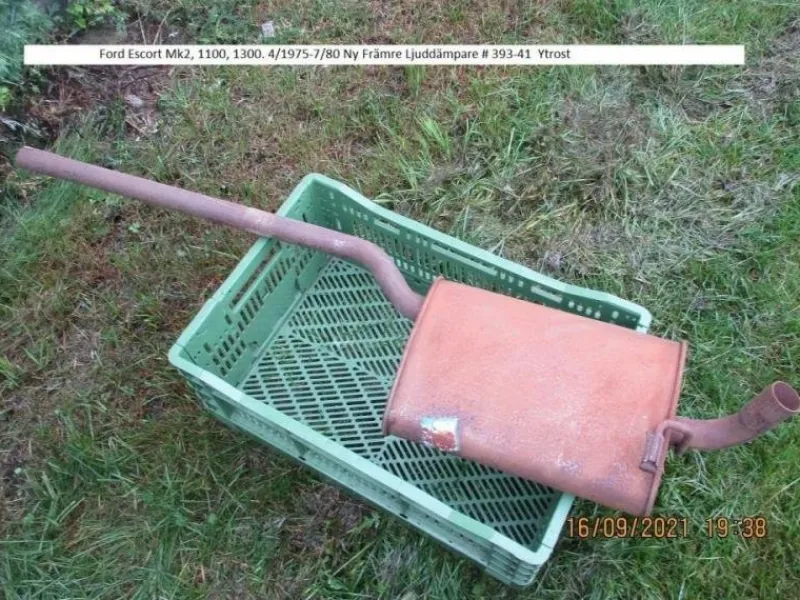 Tradera Ford Escort Mk2, 1100, 1300. 4/1975-7/80 Ny Främre Ljuddämpare # 393-41^ Bildelar & Reservdelar