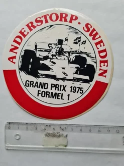 Tradera Klistermärken & Stickers<Formel 1 Grand Prix Anderstorp 1975, klistermärke