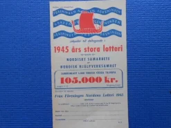 Tradera Lotter & Lottsedlar<Föreningen Norden inbjuder till deltagande i 1945 års stora lotteri