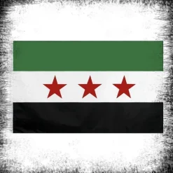 Tradera Fria Grön Syrien flagga , Free Syria Flag 150cm , 90cm^ Flaggor