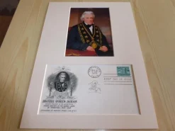 Tradera Frimurare Andrew Jackson fotografi & förstadagsbrev med passepartout storlek A4^ Nordamerika