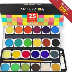 Tradera FYND! NYTT Arteza Kids Premium Vattenfärgs set | 25 olika färger + pensel> Pyssla & Måla