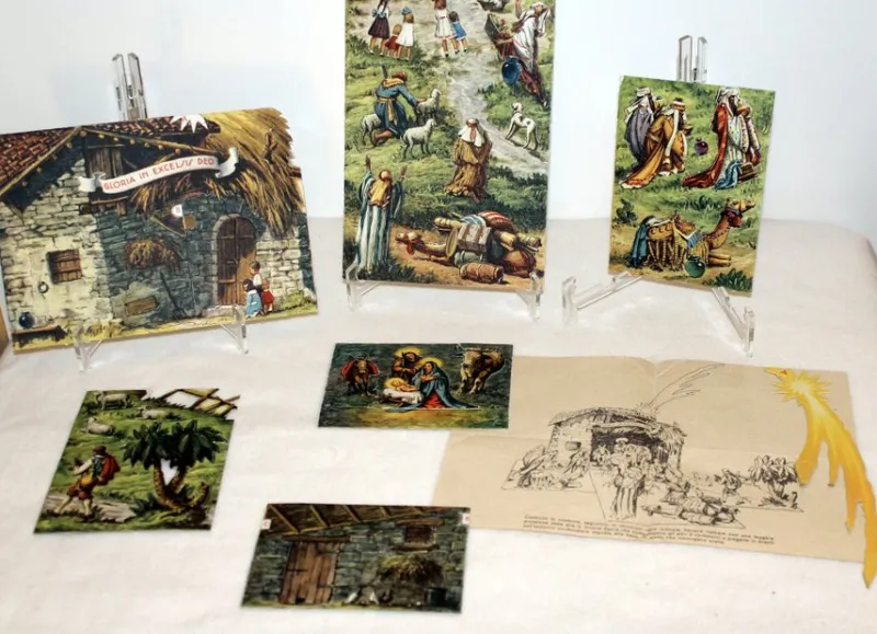 Tradera Gamla italienska klippark för att bygga ihop julkrubba, utg. i Milano 1942> Högtider