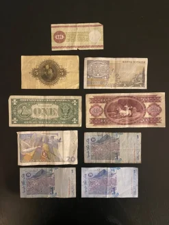 Tradera Gamla sedlar från olika länder^ Sedlar