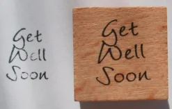Tradera Get well soon - Stämpel monterad på trä 20x20mm^ Hobbymaterial