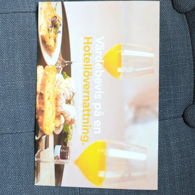 Tradera Giltig t.o.m. 2025-11-30! Värdebevis på en hotellövernattning för 2pers i dubbel> Hotell & Övernattningar