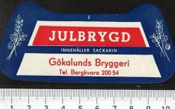 Tradera Gökalunds bryggeri Bergkvara, Julbrygd klass I^ Breweriana