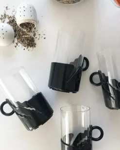 Tradera Glas m sort plastholder, 4 stk samlet> Kopparföremål