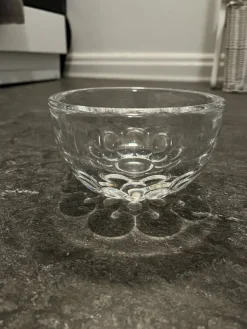 Tradera Glasskål kristallskål Orrefors med signatur> Glas