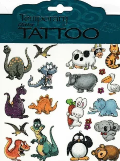 Tradera Glittriga Tattoos Dinosaurie + Djur> Utklädnad & Rollek