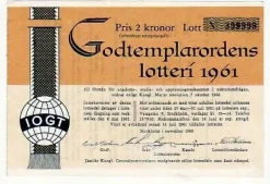 Tradera Lotter & Lottsedlar<Godtemplarordens lotteri 1961