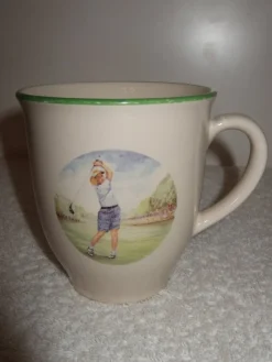 Tradera Golfmugg/Mugg med Kvinnlig Golfare. Design Mariehult Sweden> Keramik & Porslin, Svenskt