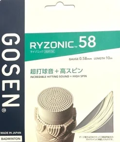 Tradera Badminton<Gosen Ryzonic 58, badminton sena, 0,58 mm x 10 m, vit