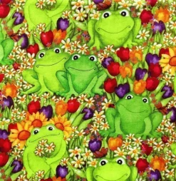 Tradera Grodor, tulpaner, tusenskönor. Grytlappar. Handgjorda, välsydda, stora.Designtyg^ Inredning & Hushåll