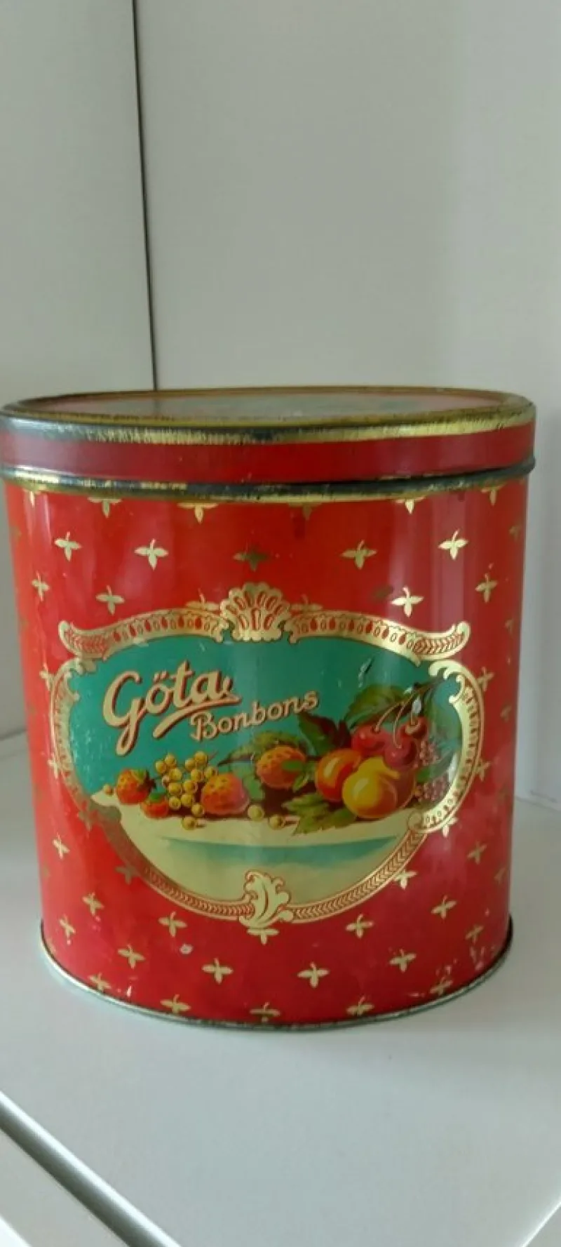 Tradera Plåtemballage<Göteborgs Chokladfabrik Göta bonbons karamellburk