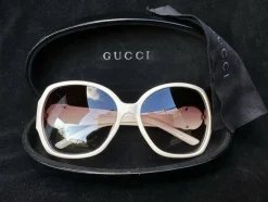Tradera GUCCI Auth Sunglasses Oval Interlocking G cream tone GG3173> Solglasögon