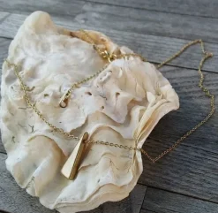 Tradera Halsband<Guldfärgat halsband med hänge