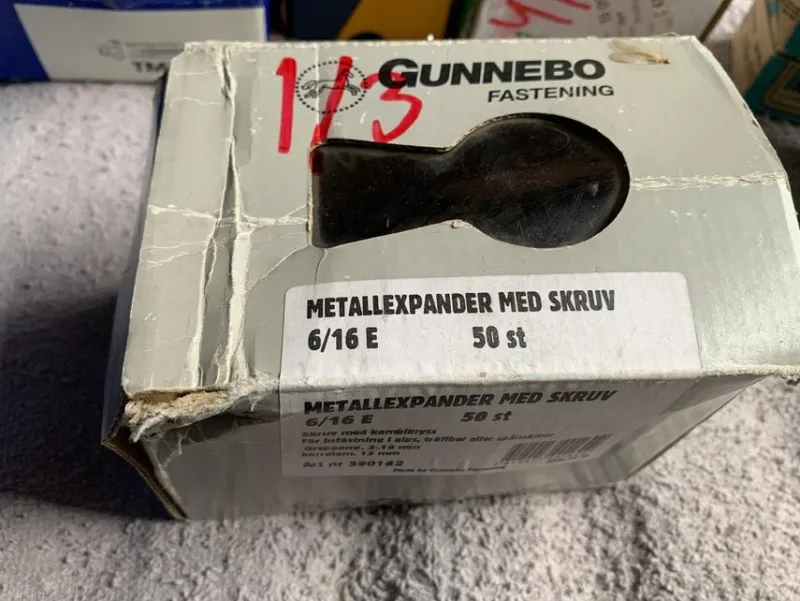 Tradera GUNNEBO Metallexpander 6/16E - 1/3 paket> Elinstallation