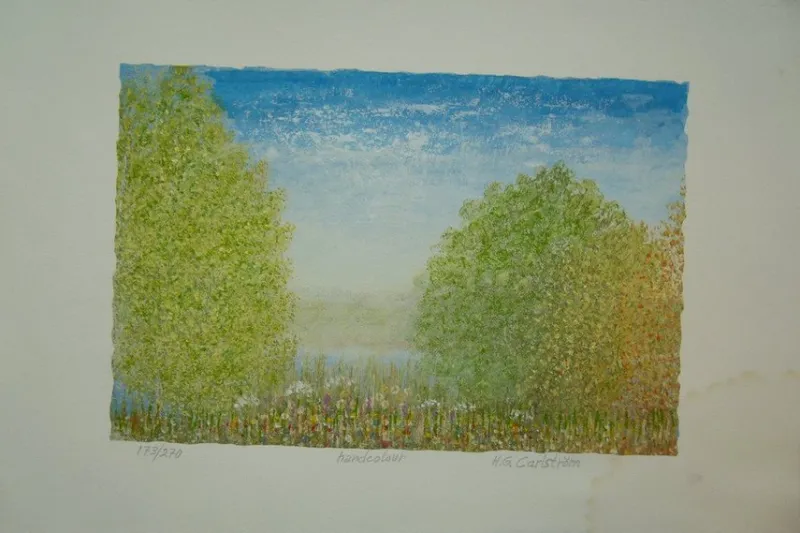 Tradera H G CARLSTRÖM LANDSKAP i KOLORERAT TRYCK (SF18:92)^ Övrig Konst