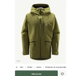 Tradera Alpint<Haglöfs olivgrön skidjacka, storlek XL