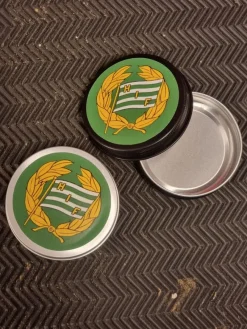Tradera Tobakiana<Hammarby snusdosa i metall 1st