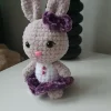 Tradera Handgjord virkad kanin beige, lila kjol klänning rosettunik> Baby, Barn & Lek