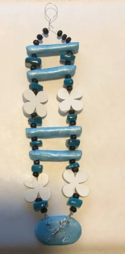 Tradera handgjort väggdekoration i blå färg^ Dekorationer