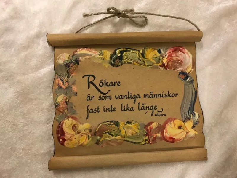 Tradera Handmålning Pergamenttavlor m Visa Ord.^ Måleri