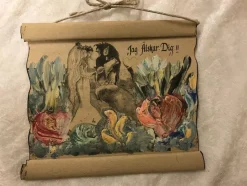 Tradera Handmålning Pergamenttavlor^ Måleri