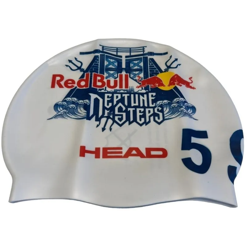 Tradera Simning<Head Badmössa Red Bull Neptune Steps Vit Oanvänd