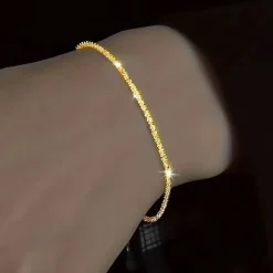 Tradera Fotlänkar<HELT NYTT!! 18 + 5 cm Armband Fotlänk boho enkel kedja guldpläterad elegant