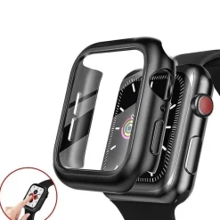 Tradera Övrig Telefoni<Heltäckande Skal till Apple Watch 5/6/SE Härdat glas 40mm SVART