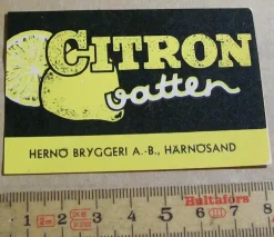 Tradera HERNÖ BRYGGERI, HÄRNÖSAND. CITRON-VATTEN^ Breweriana