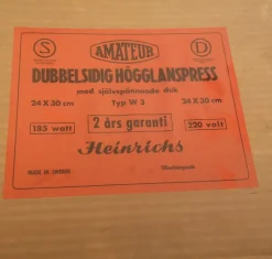 Tradera HÖGGLANSPRESS FRAMKALLNING FILM^ Fotoframkallning & Mörkrum