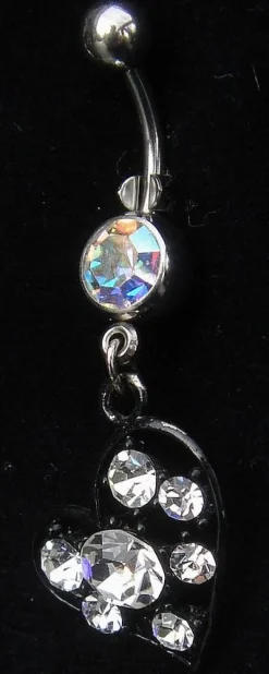 Tradera Piercings<HJÄRTA Piercing Navel böjd kirurgiskt stål m SMYCKE