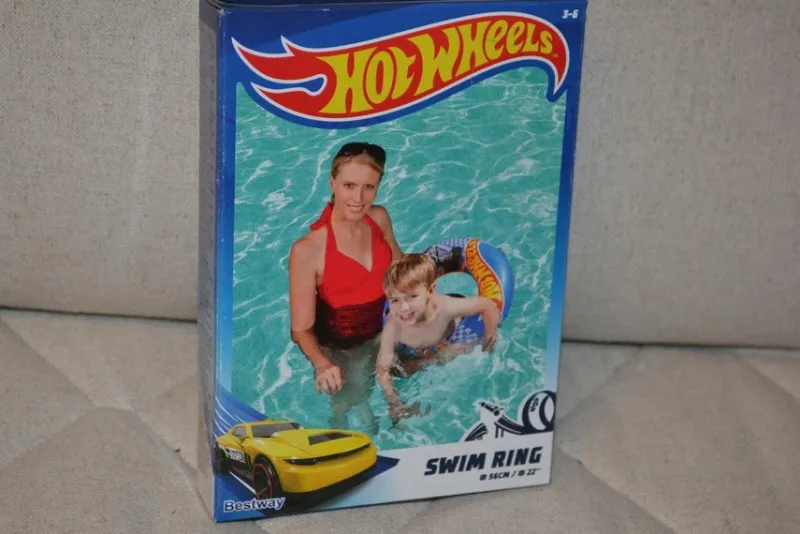 Tradera Vattensport<Hot Wheels Badring 56cm Mellan (Bestway) Blå m. Logo Bil Ny