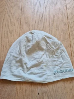 Tradera Houdini ljusgrön/grå merinoullsmössa, storlek M> Huvudbonader