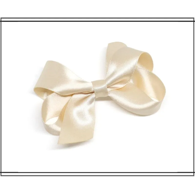 Tradera Hårklämma med satinrosett - CHAMPAGNE - stor rosett - hårspänne hårrosett> Håraccessoarer